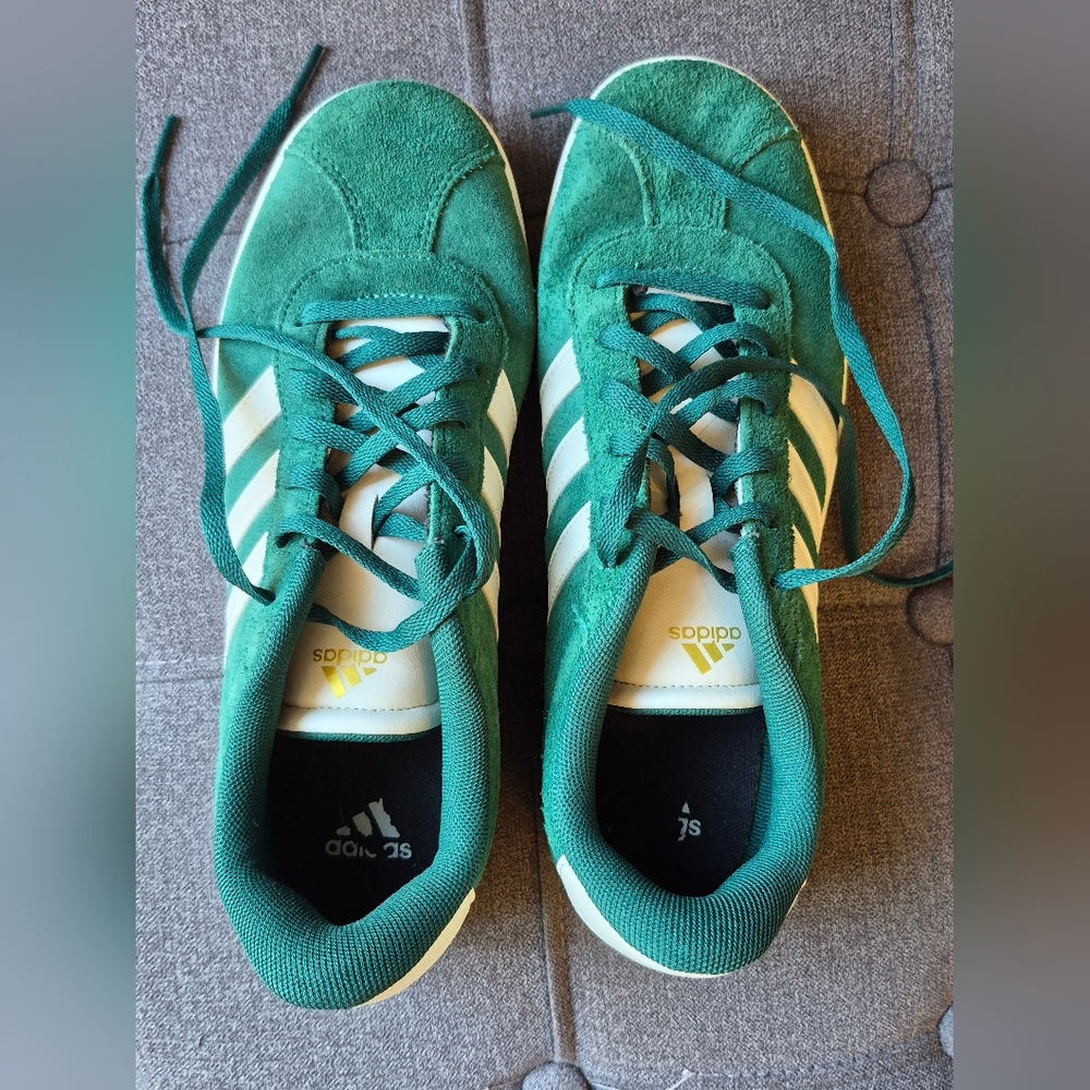 Adidas Forest Green & White Trainers